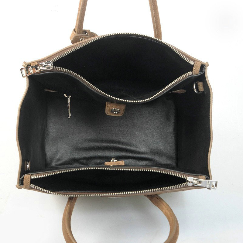 2014 Prada Suede Leather Tote Bag BN2619 brown